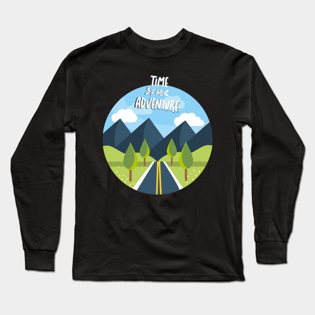 Time for Adventure Explore the world travel lover summer holidays vacation Long Sleeve T-Shirt by BoogieCreates